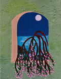 original 11x14 canvas painting moonlit flowers and blossoms