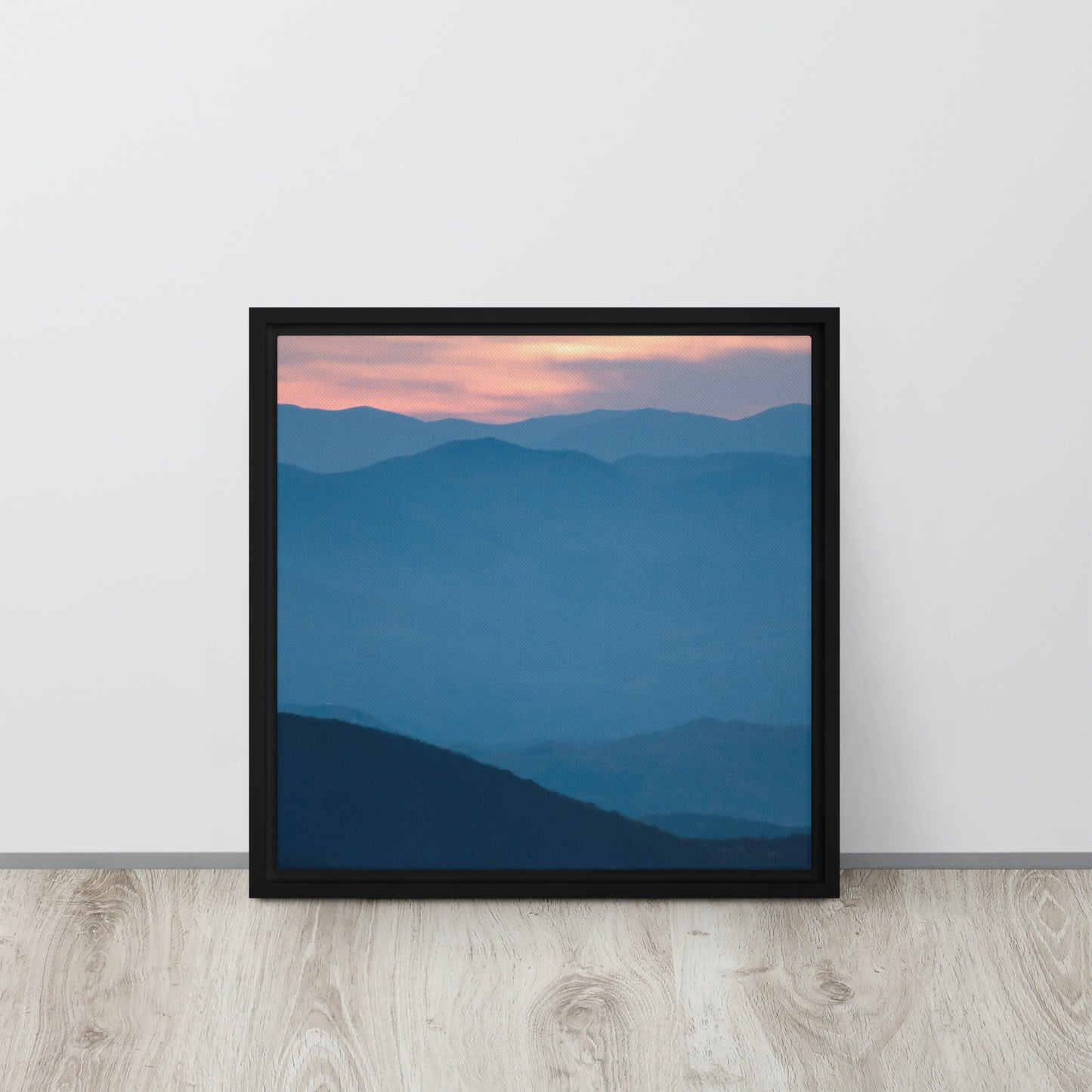 mountain canvas print artwork black floater frame