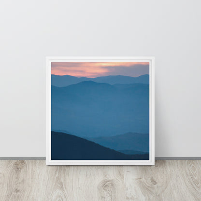 mountain canvas print artwork white floater frame