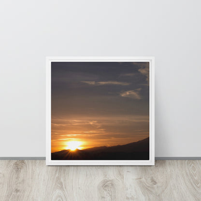 mountain sunset white framed canvas print 