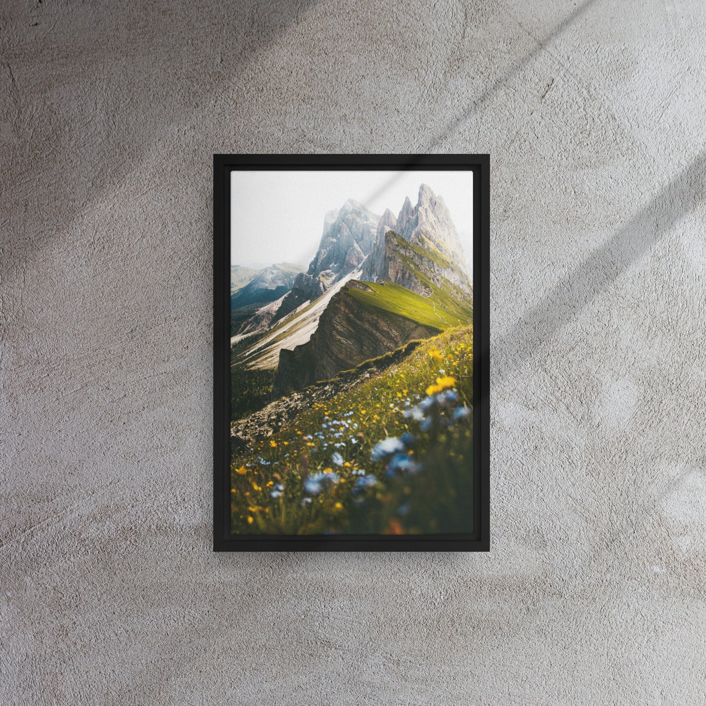 mountain wildflower wall art on black frames