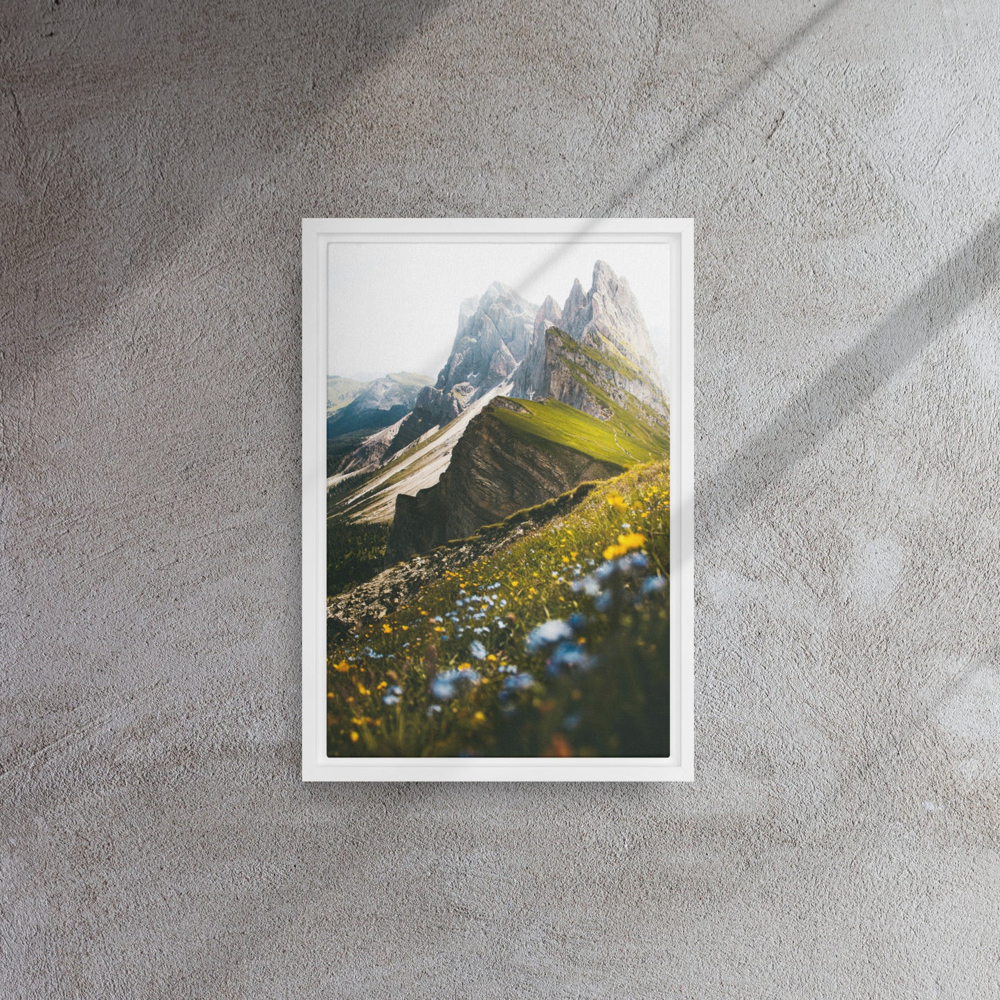 mountain wildflower wall art on white frames