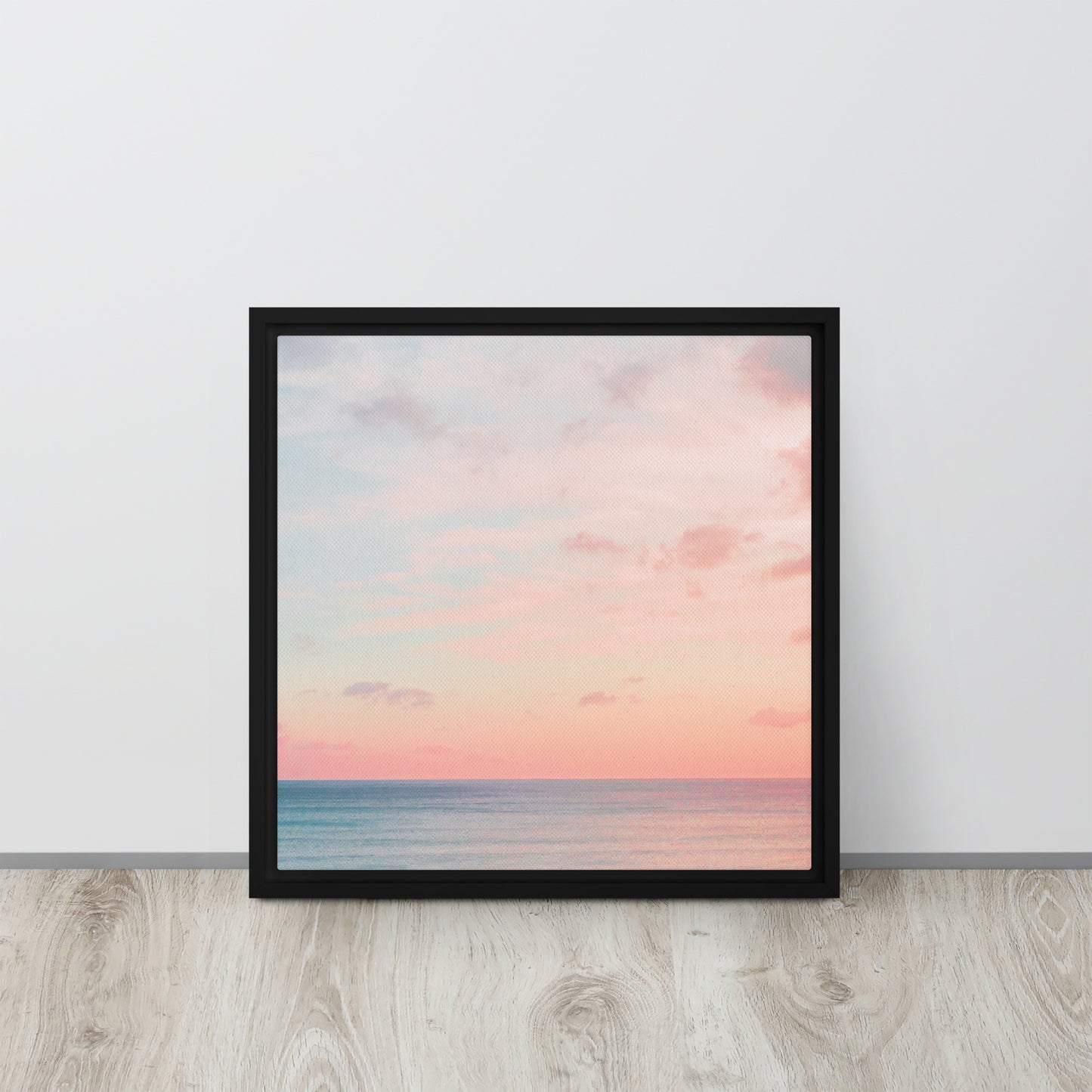 ocean sunset black framed canvas print artwork