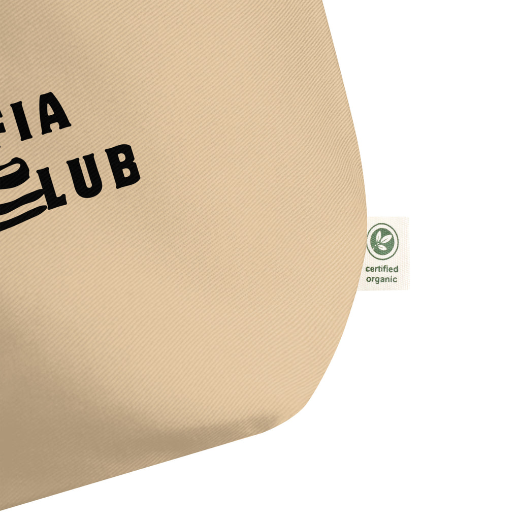 close up of organic cotton tote bag