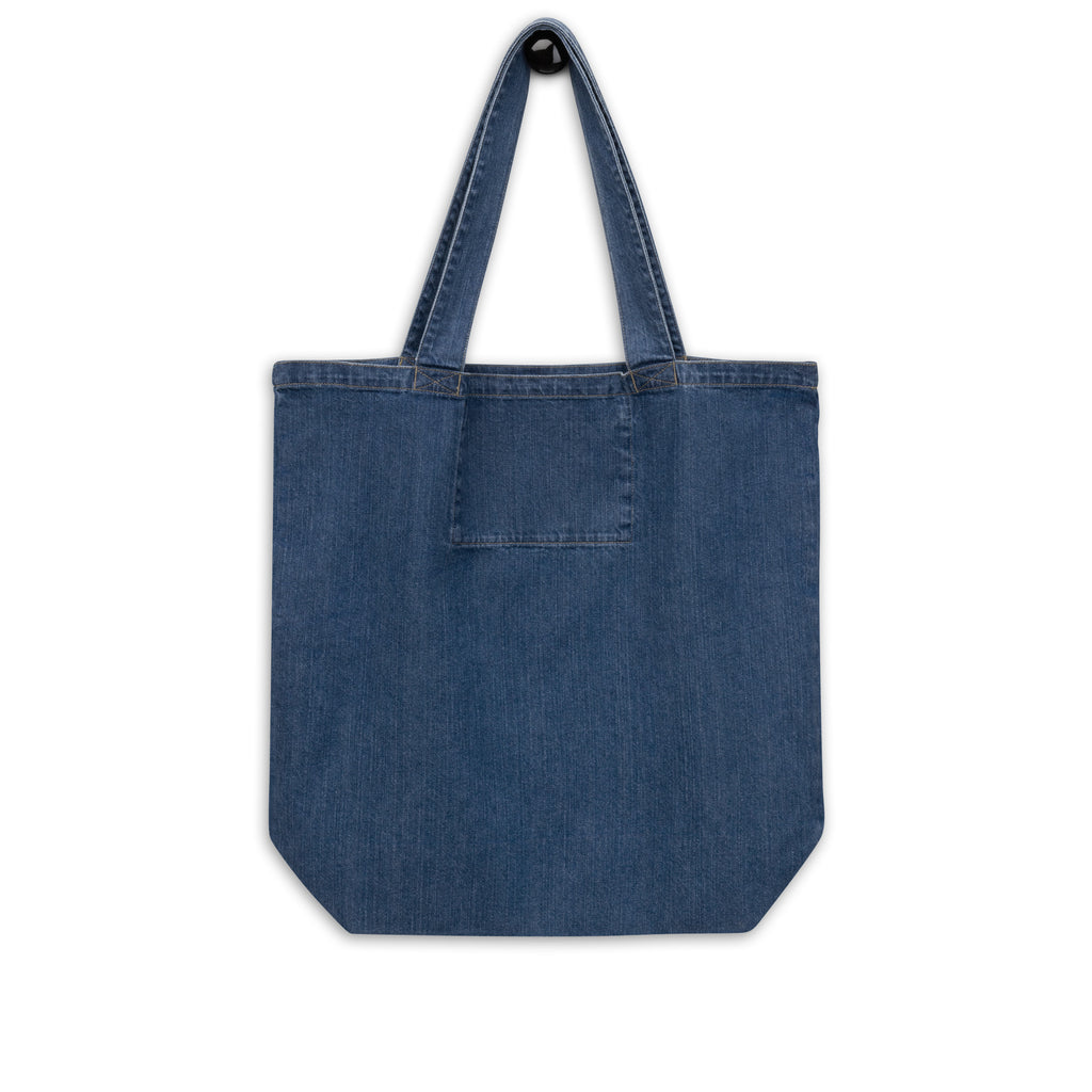 Large Organic Denim Text Tote Bag - Mirfia