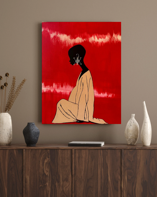 original Haitian abstract realism artwork