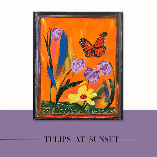 floral landscape painting 