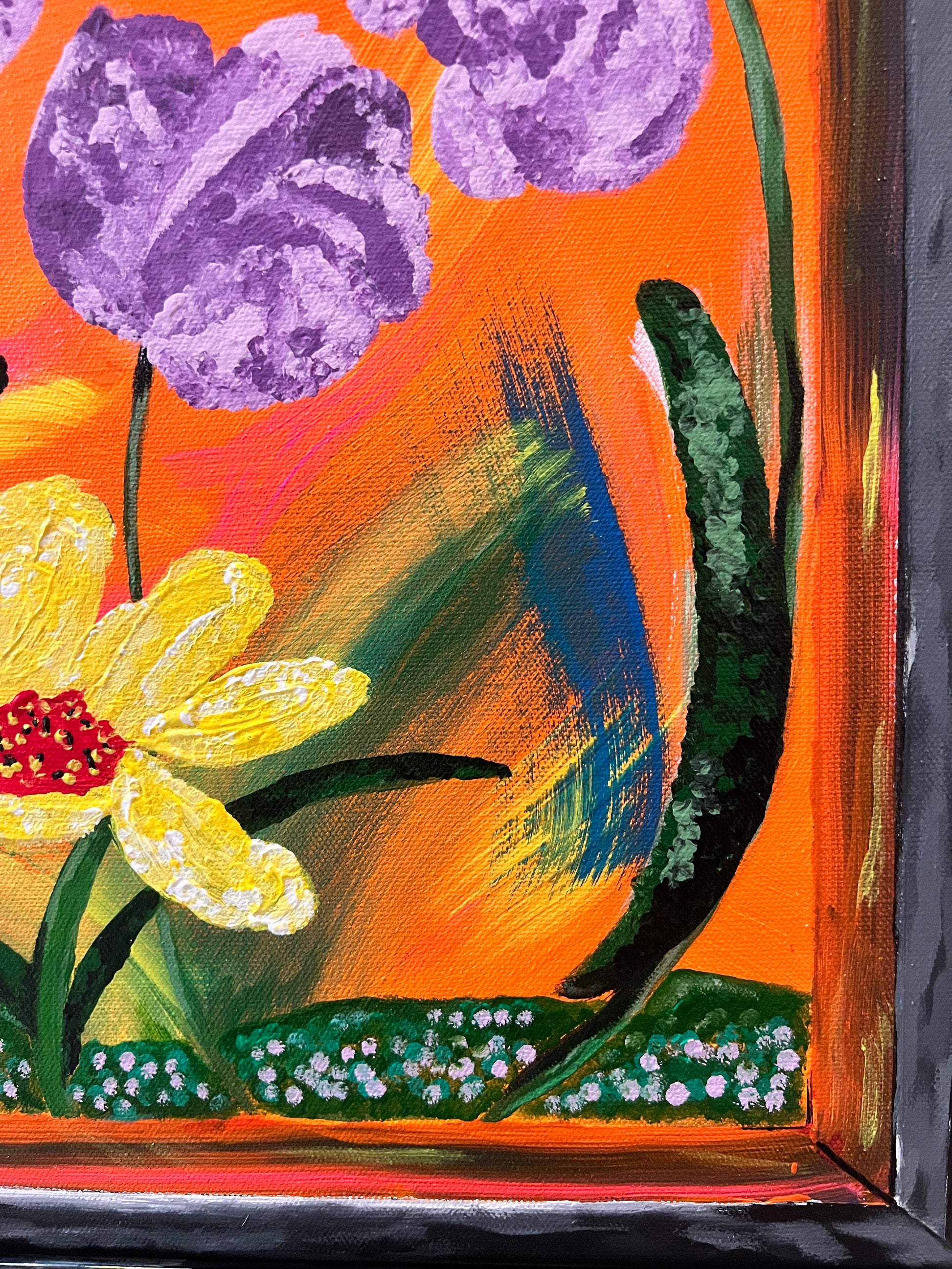 sunset flower painting 