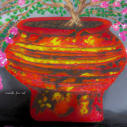 Original Floral Still Life Painting on Canvas - Mirfia