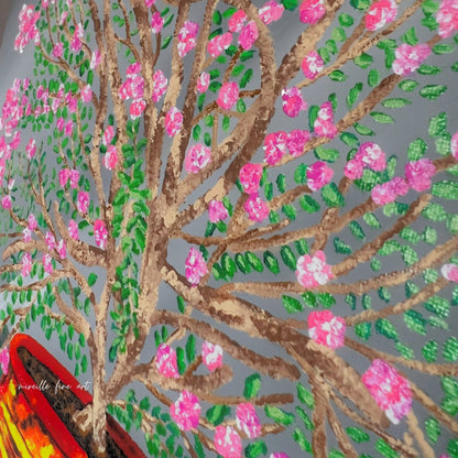 Original Floral Still Life Painting on Canvas - Mirfia