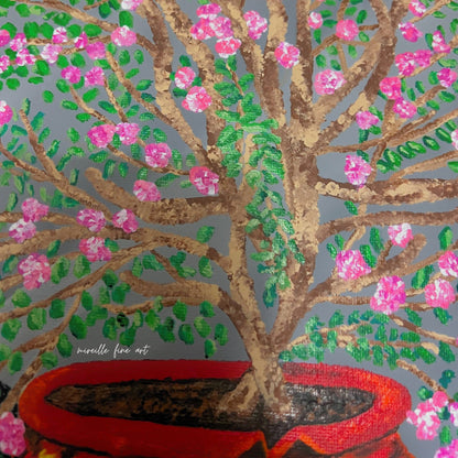 Original Floral Still Life Painting on Canvas - Mirfia