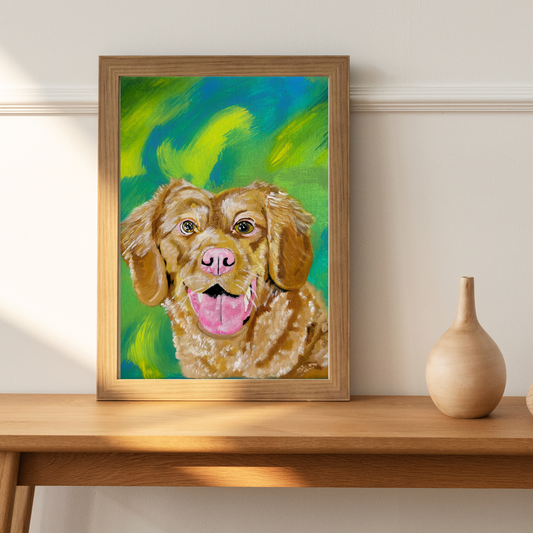 hand painted dog art 