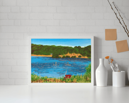 lake landscape painting on canvas 