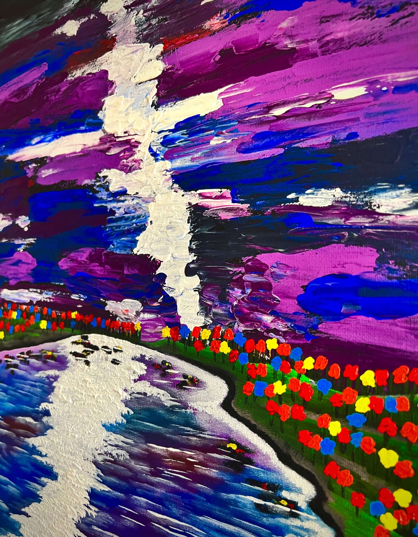 serene night sky canvas 