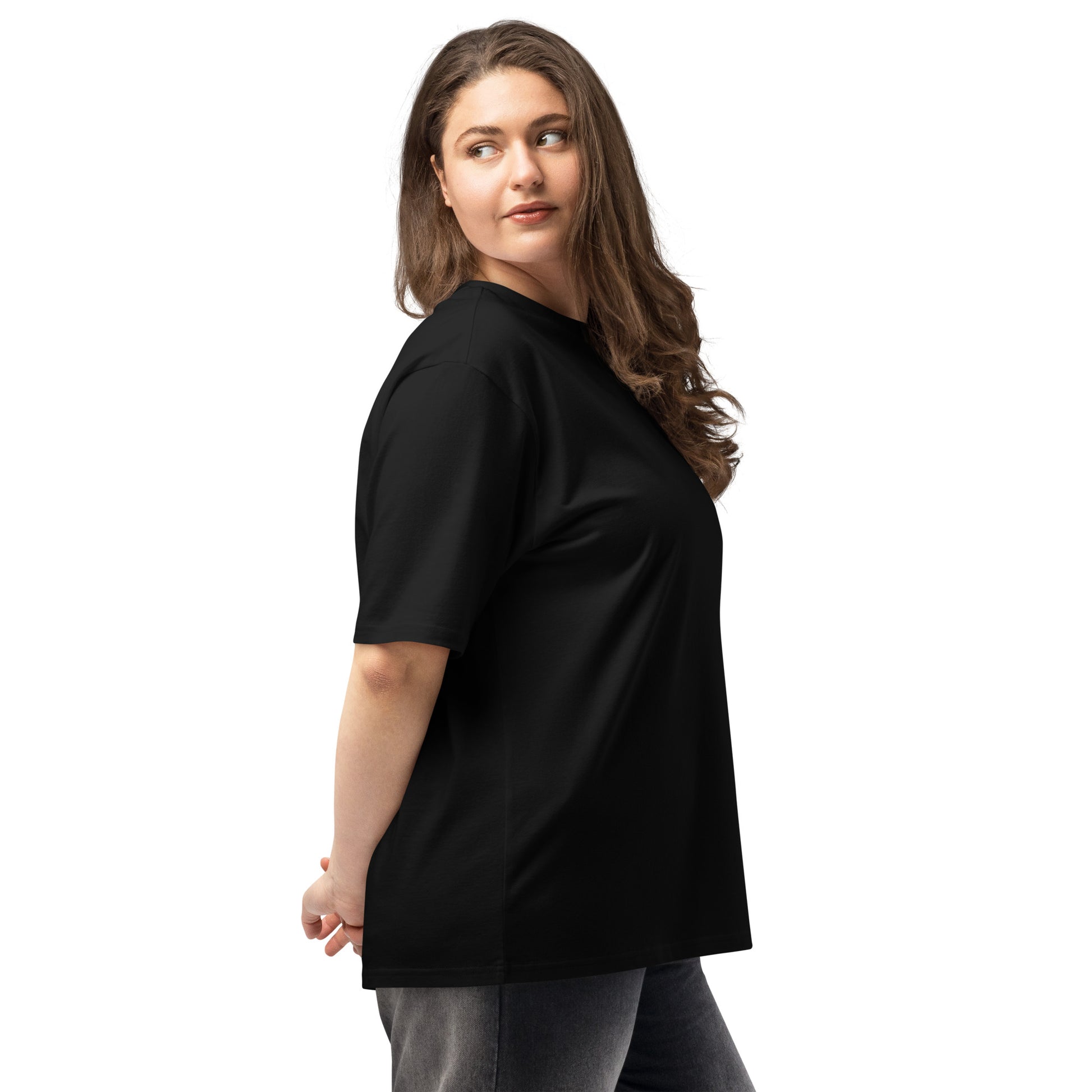 women's printed cotton t-shirt black