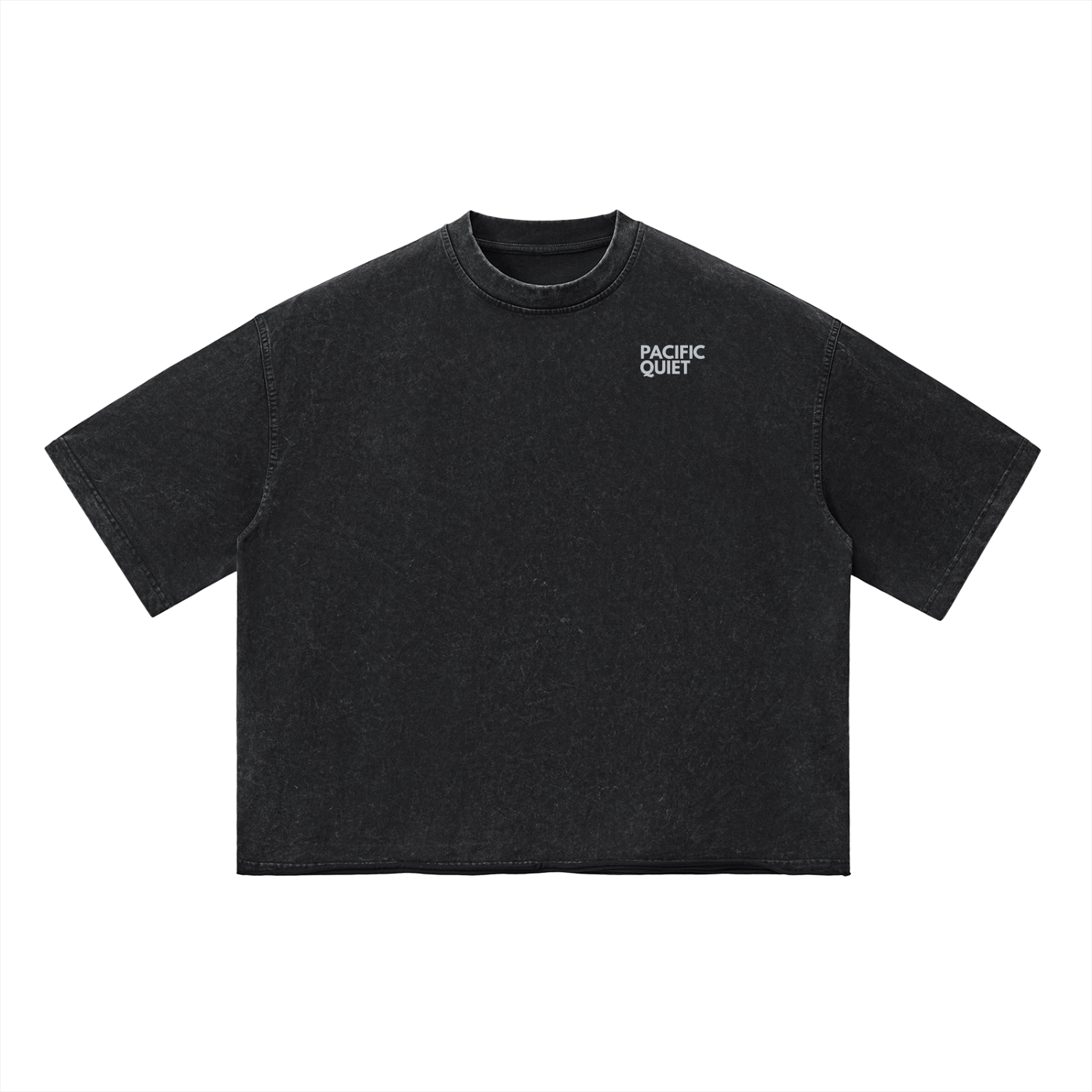 frayed hem boxy t-shirt with Pacific Quiet graphic 