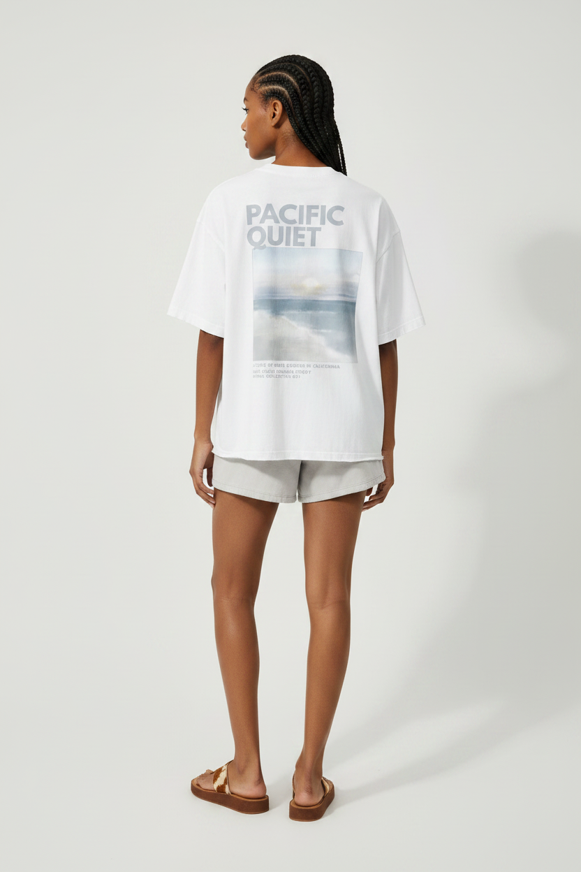 back view of unisex vintage wash cotton graphic t-shirt 