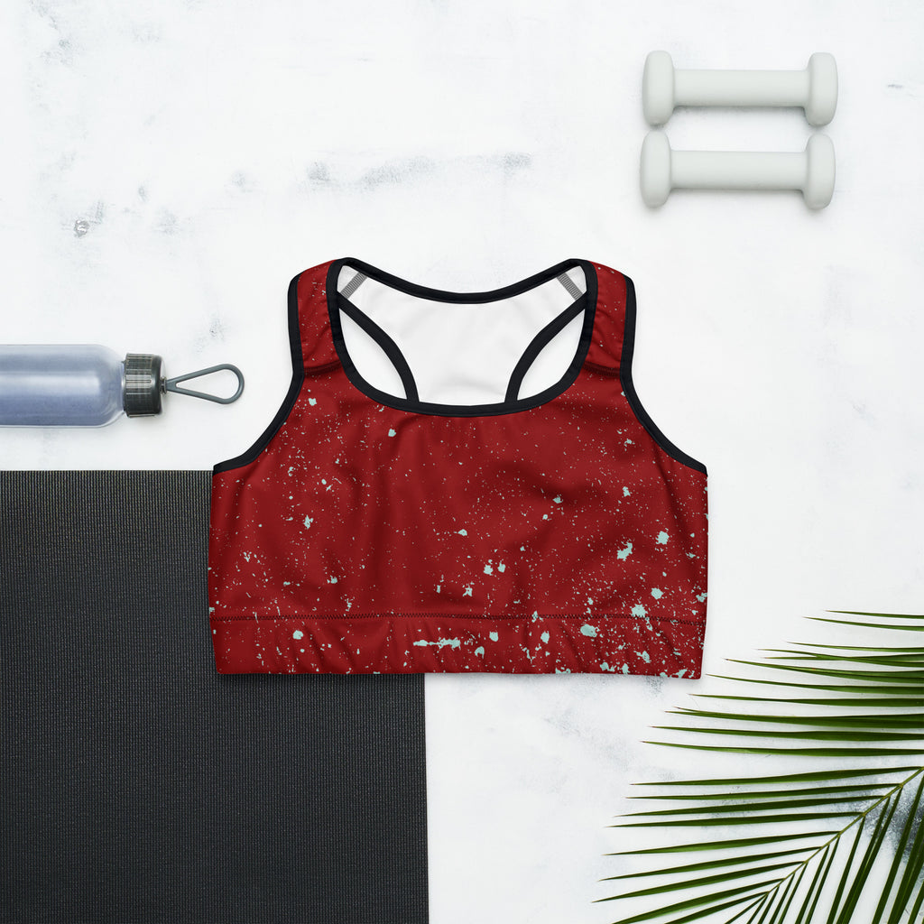 casual athleisure sports bra flat lay