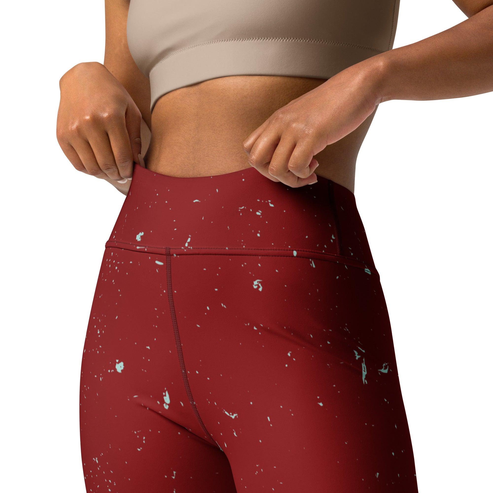 abstract paint splatter activewear leggings 