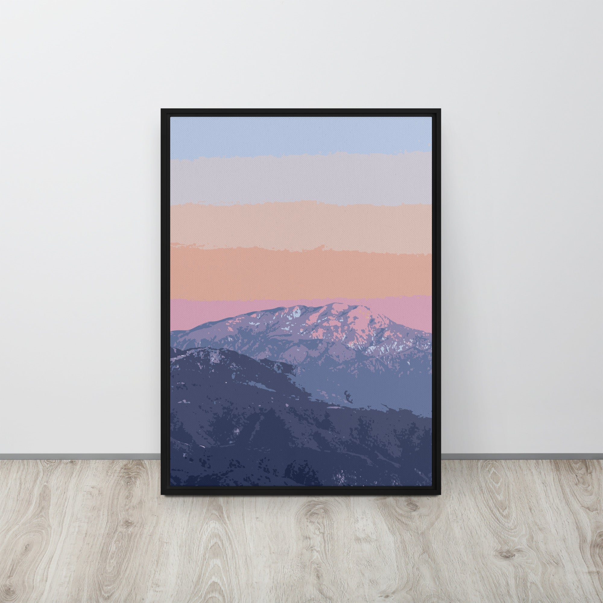 bedroom wall art pastel mountain sunset canvas