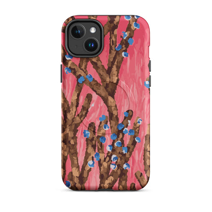 modern pink abstract floral iPhone MagSafe case 