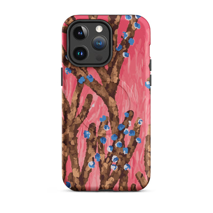 abstract pink floral art MagSafe phone case