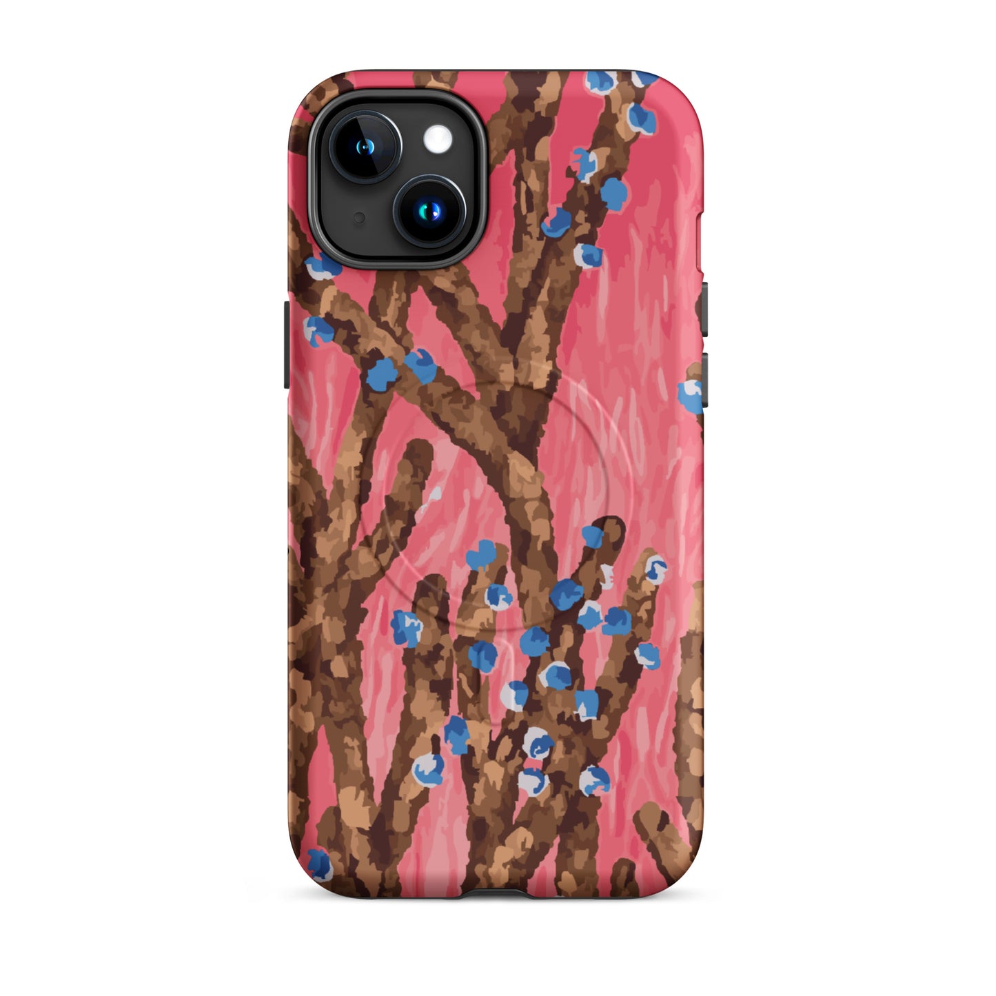 pink wildflower. modern art phone case MagSafe 