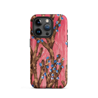 soft pink abstract floral MagSafe phone case 