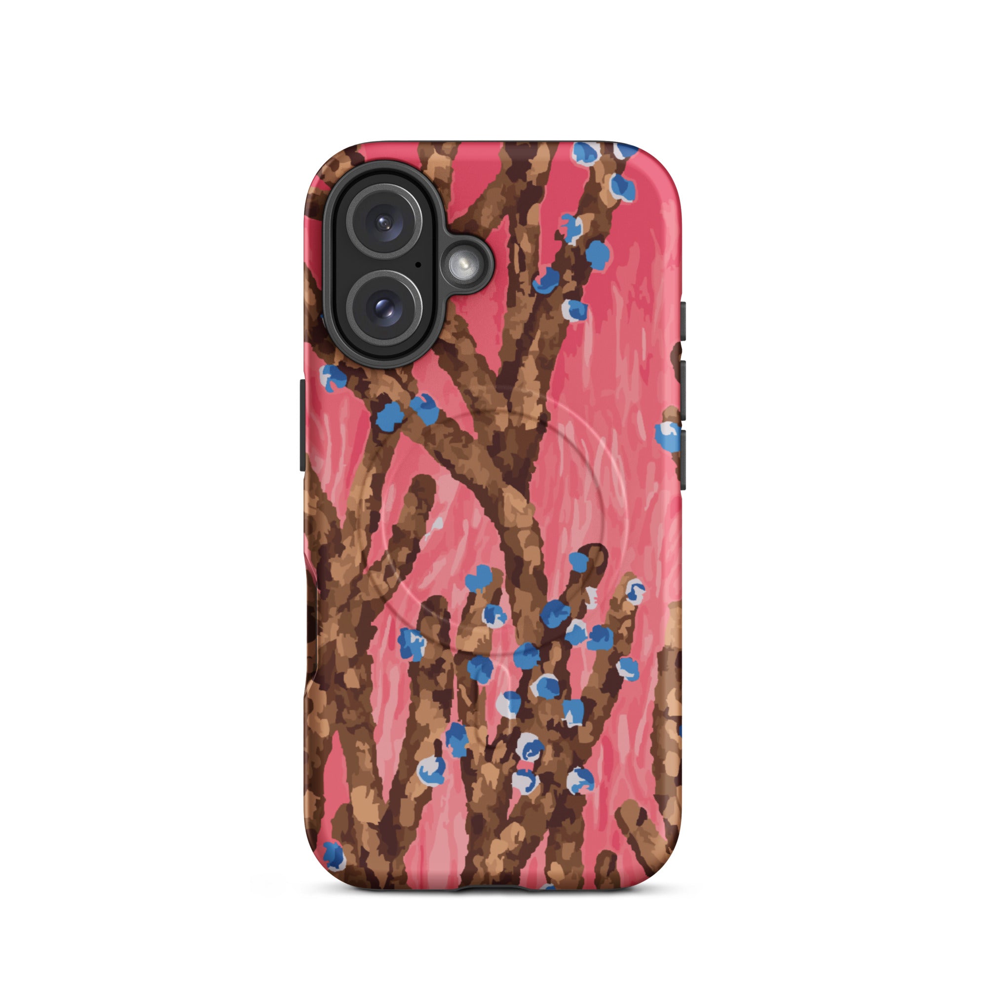 pink modern abstract art MagSafe iPhone case 