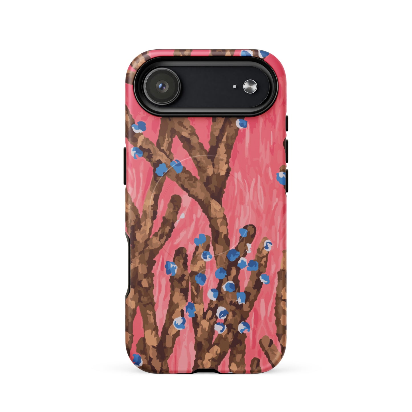 modern floral pink MagSafe iPhone case 