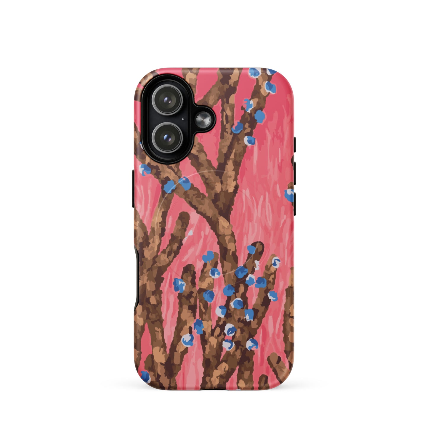 pink wildflower abstract MagSafe protective case 