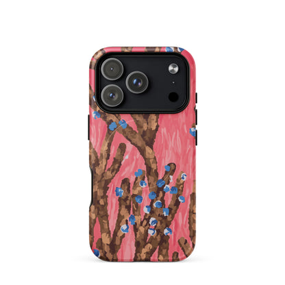 abstract pink botanical magSafe phone case 