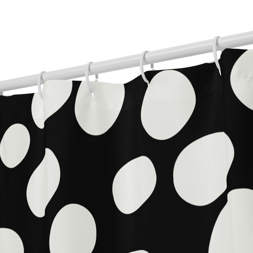 Polka Dotted Black Shower Curtain - Mirfia