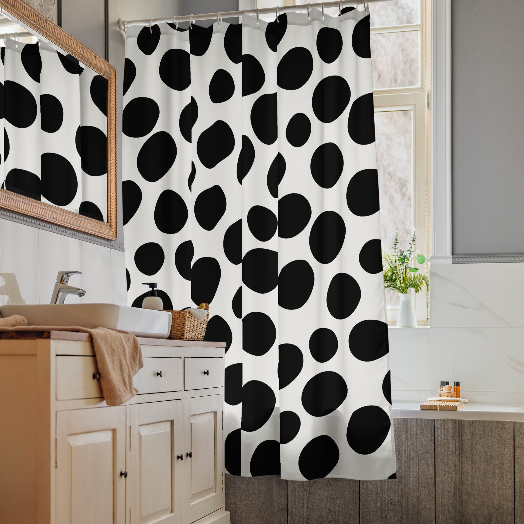 Polka Dotted Shower Curtain - Mirfia