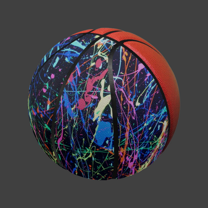 synthetic leather all court 4-panel basketball printed abstract