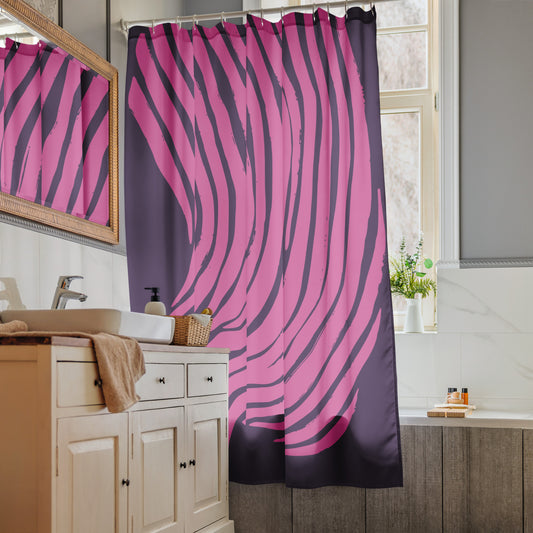 Abstract Wavy Lines Purple Shower Curtain - Mirfia