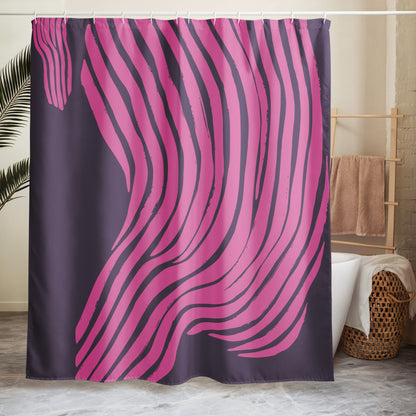 Abstract Wavy Lines Purple Shower Curtain - Mirfia