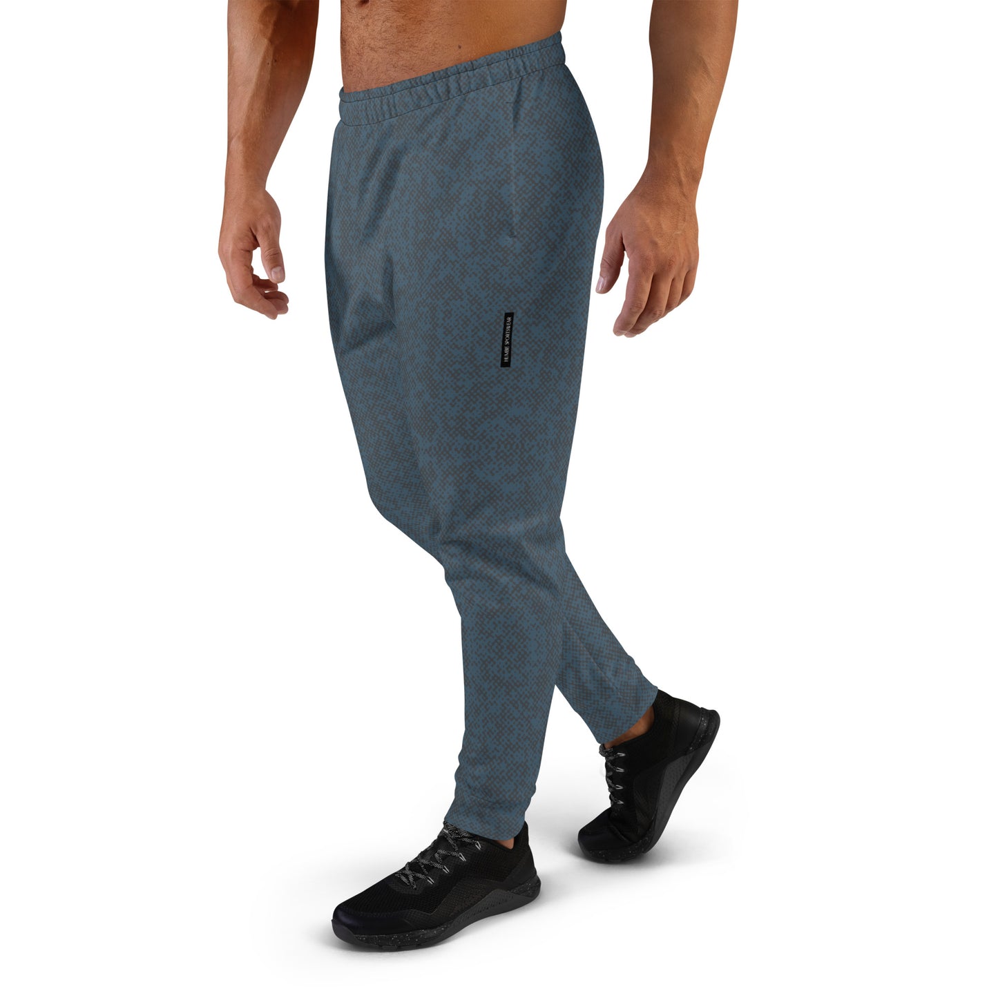 recycled slim fit joggers for men blue all over print