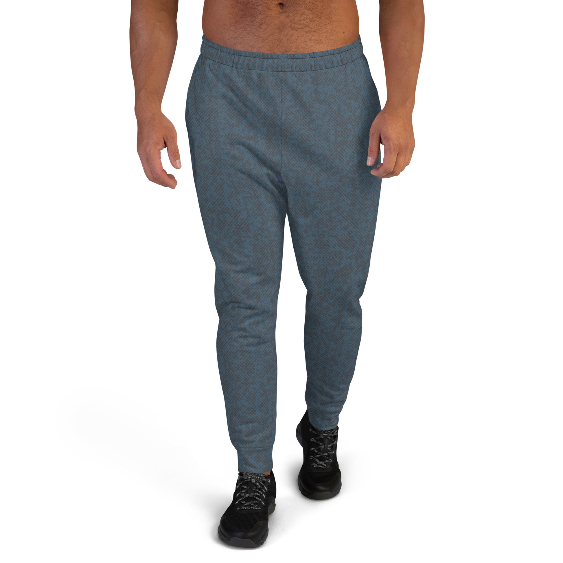 recycled slim fit joggers for men blue all over print