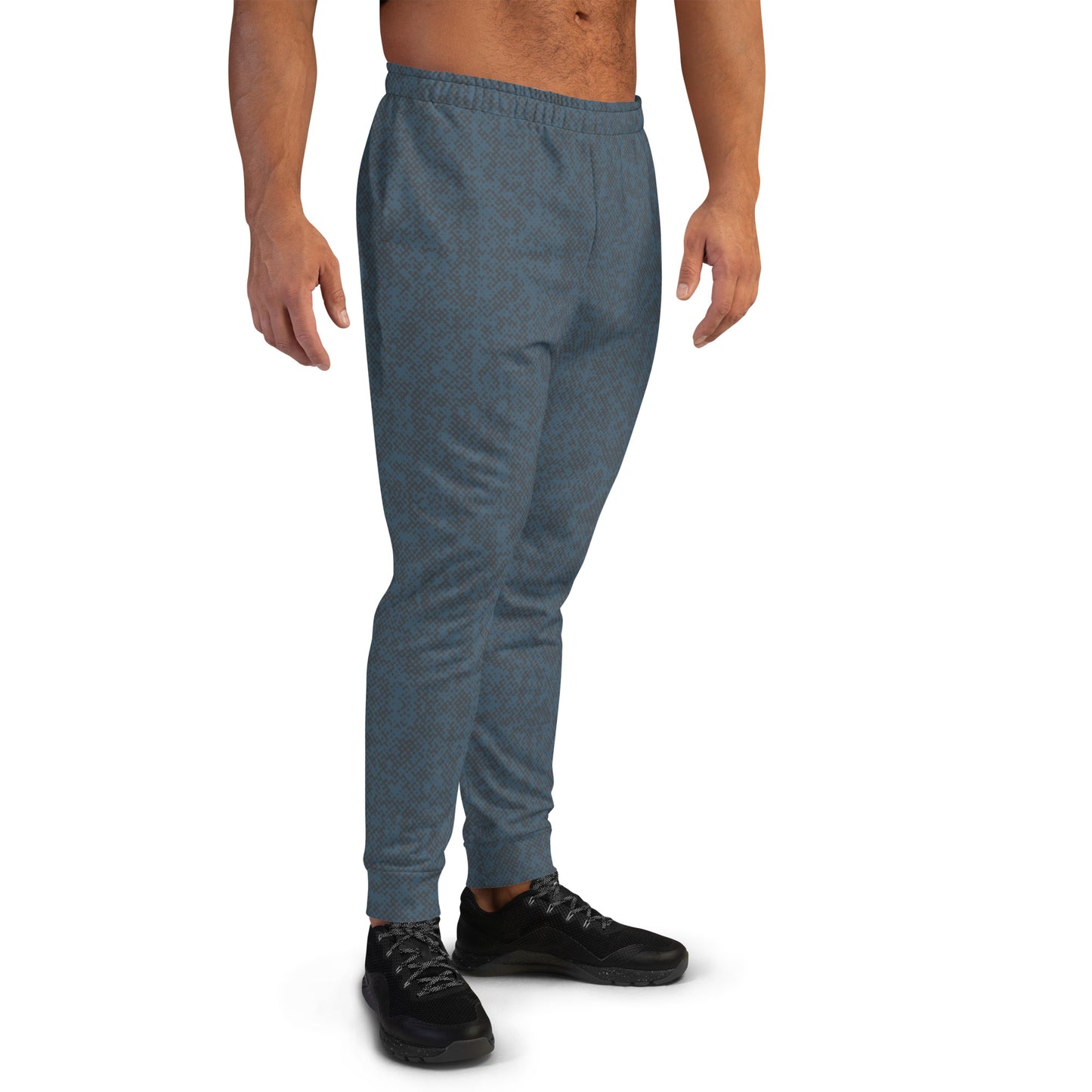 recycled slim fit joggers for men blue all over print