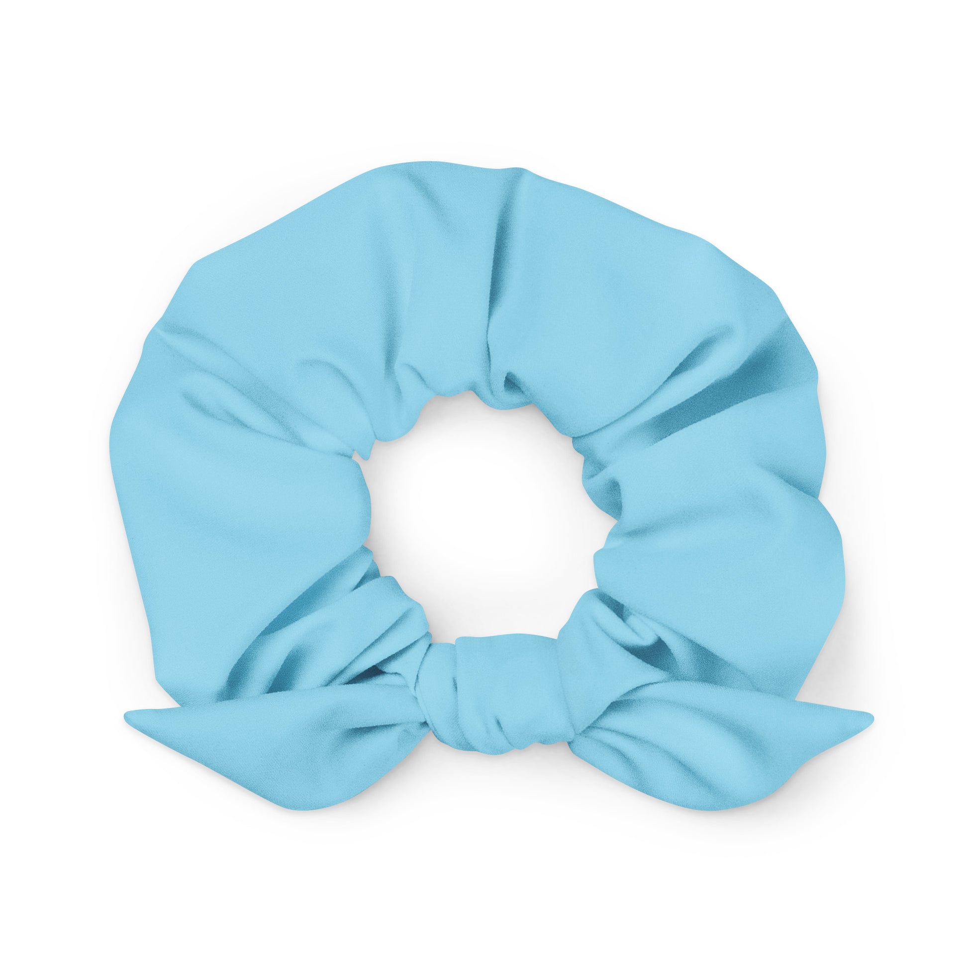 recycled sky blue bow scrunchie 