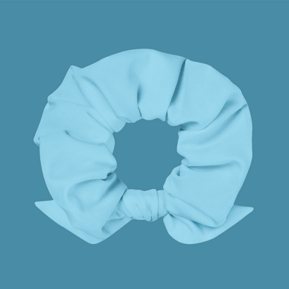 recycled sky blue bow scrunchie 