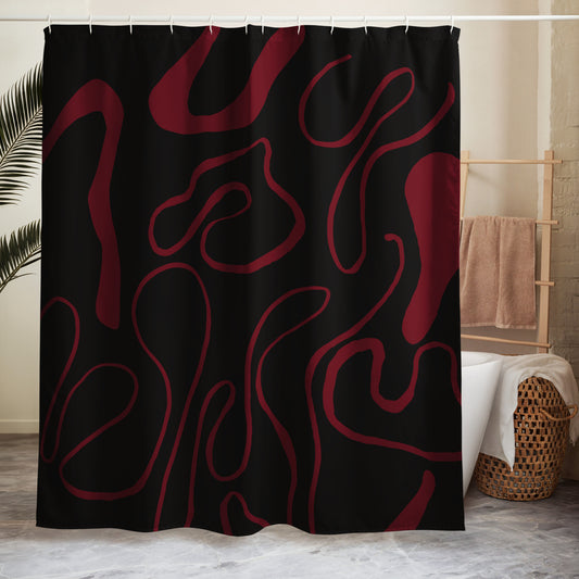 Abstract Red Lines Shower Curtain - Mirfia