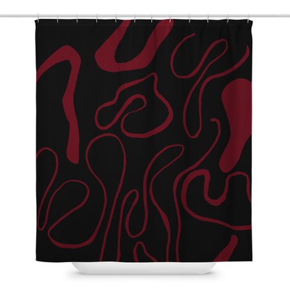 Abstract Red Lines Shower Curtain - Mirfia