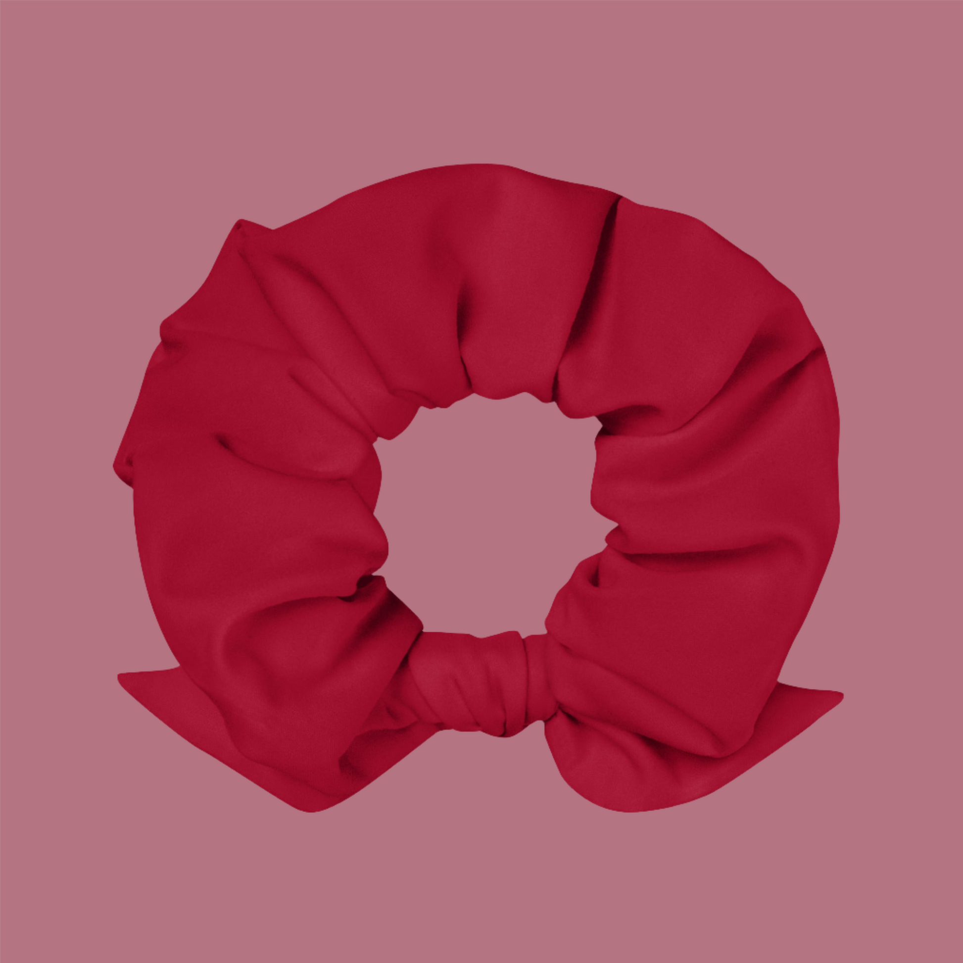 recycled red hair tie bow scrunchie