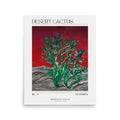 red sky desert cactus wall art print with warm sands and southwestern landscape