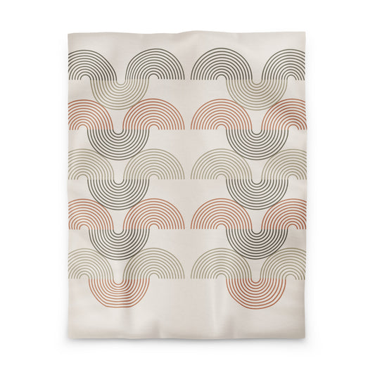 Retro Geometric Print Duvet Cover - Mirfia