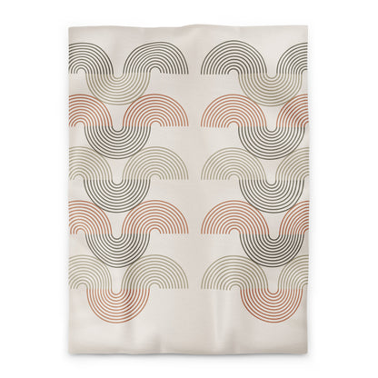 Retro Geometric Print Duvet Cover - Mirfia