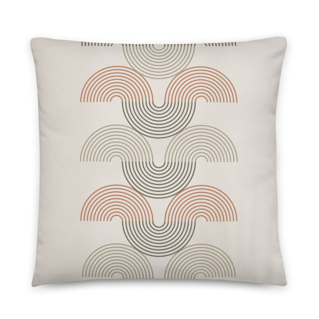 Retro Geometric Print Throw Pillow - Mirfia