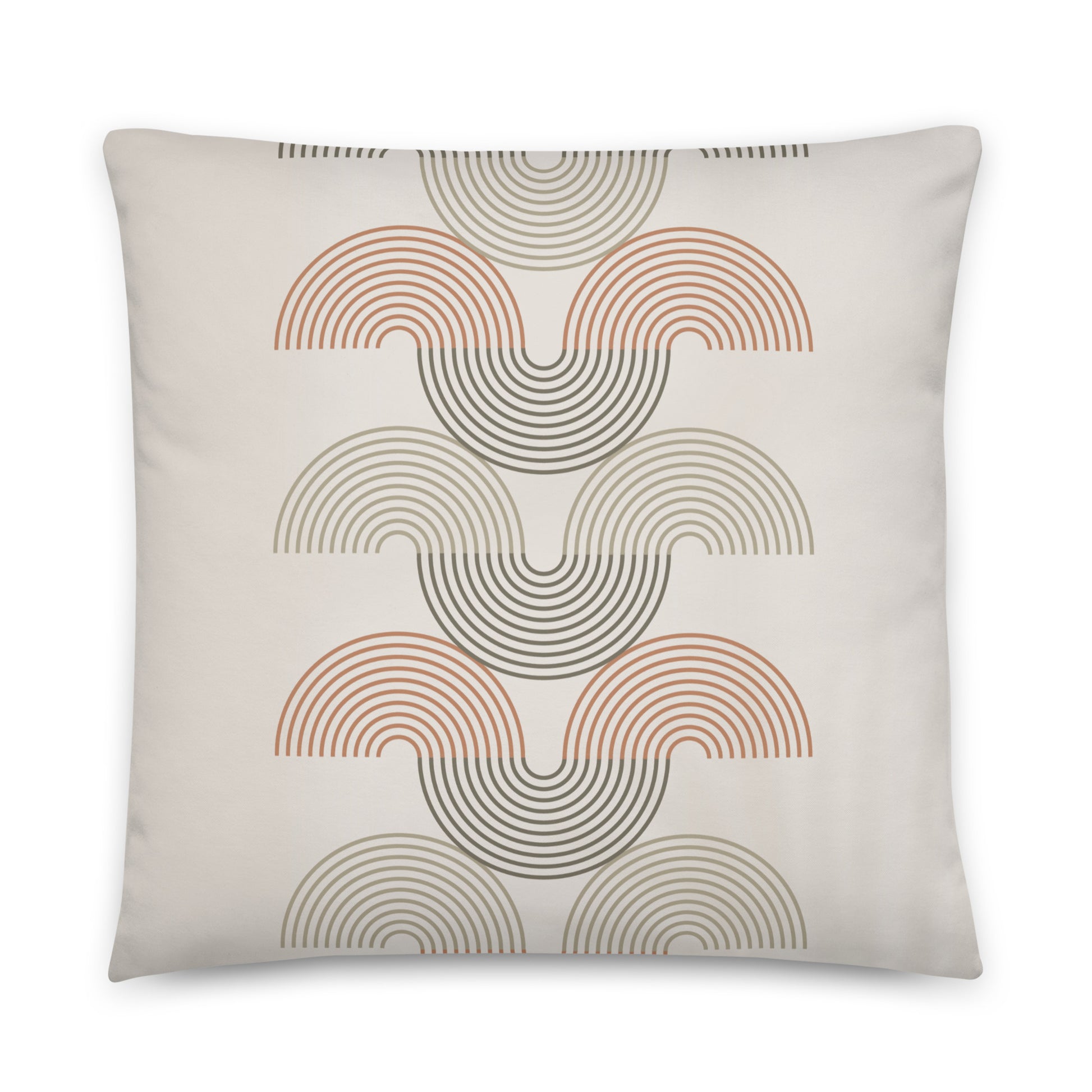 Retro Geometric Print Throw Pillow - Mirfia